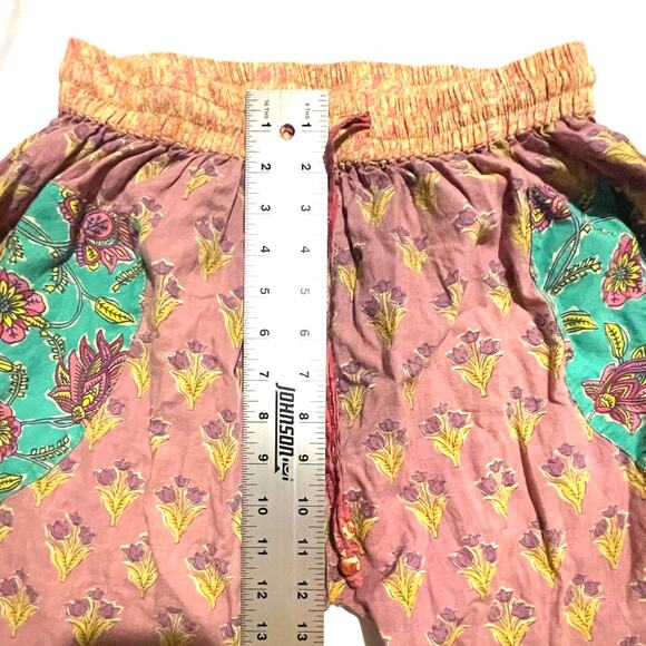 Rare Hippie Boho Festival Pants Women's S Cotton Super Wide Leg Drawstring EUC - Picture 7 of 9